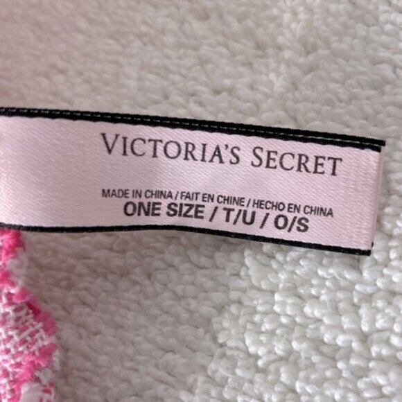 Victoria's Secret Black & White Striped Woven Cotton Beach Blanket W Fringe - Picture 4 of 15